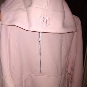 lululemon Porcelain Pink Half-Zip Cropped Scuba Knit Hoodie